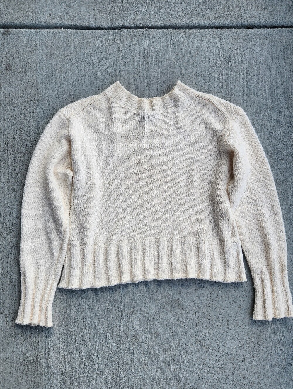 J. Crew Ivory Textured Crewneck Sweater